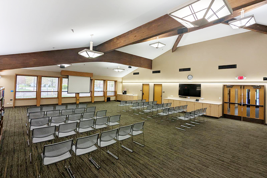 Barbara E. Dunn Meeting Room interior showing an auditorium seating setup