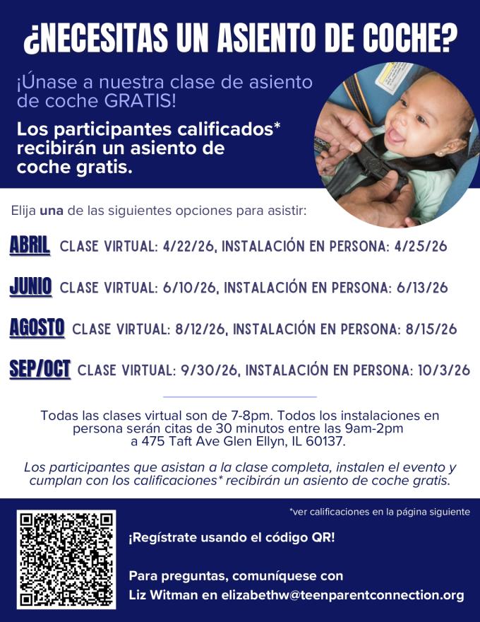 Join our free car seat class! Qualified participants will receive a free car seat.