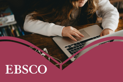 EBSCO resource image showing a teen girl on a laptop