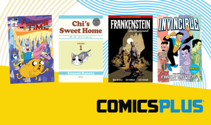 Adventure Time, Chi's Sweet Home, Frankenstein, and Invincible are only some of the digital comics offered!